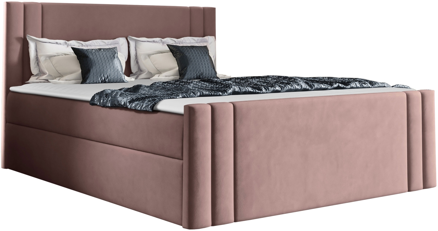 Boxspringbett Harlon, Rosa, 160 x 200 cm Bild 1