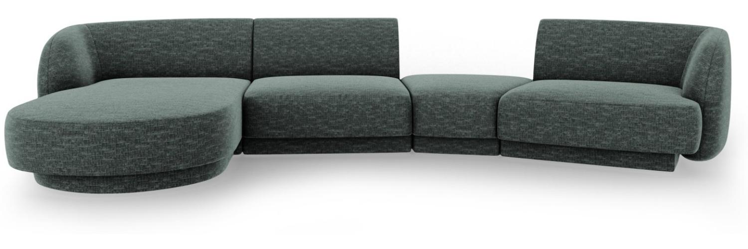 Micadoni Modulares Sofa Miley mit Recamiere 4-Sitzer Links Chenille Petrol Bild 1