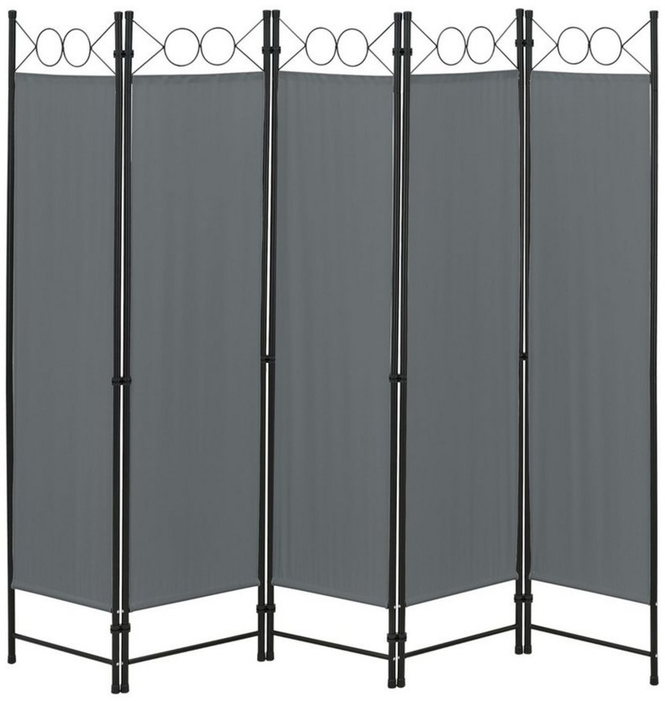 Raumteiler Saragossa 5-teilig 200x171 cm Dunkelgrau en. casa Bild 1