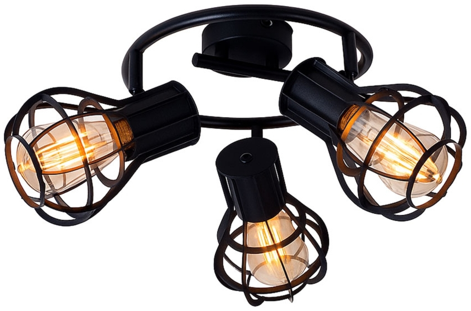 Deckenleuchte, Metall-Käfig, schwarz, Spots verstellbar, BARCA Bild 1