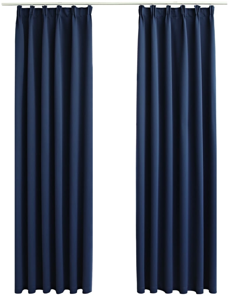 vidaXL Verdunkelungsvorhänge mit Haken 2 Stk. Blau 140x175cm 134454 Bild 1