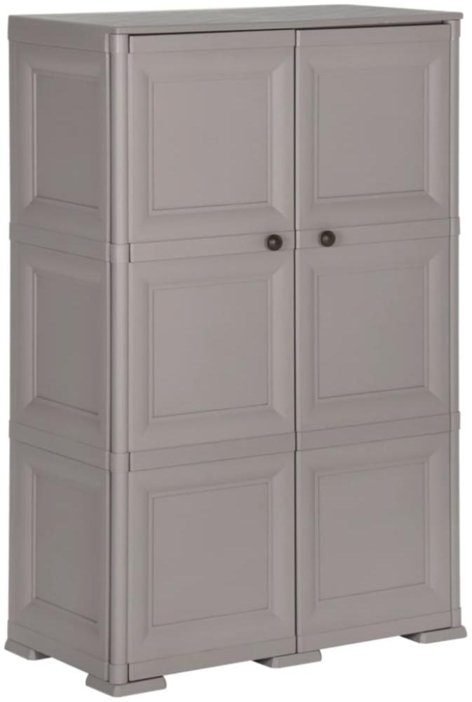 vidaXL Kunststoffschrank 79x43x125 cm Holzdesign Grau 340593 Bild 1