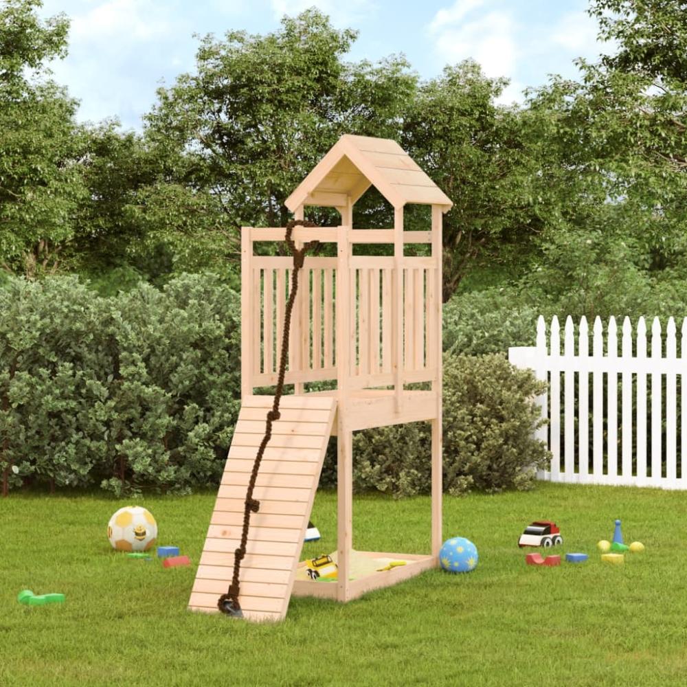 vidaXL Spielturm mit Kletterwand Massivholz Kiefer 3155963 Bild 1