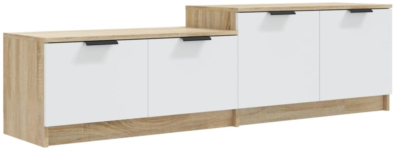 TV-Schrank Weiß und Sonoma-Eiche 158,5 x 36 x 45 cm Holzwerkstoff Bild 1