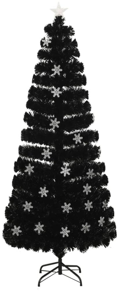 vidaXL Weihnachtsbaum mit LED-Schneeflocken Schwarz 210 cm Fiberoptik 328464 Bild 1