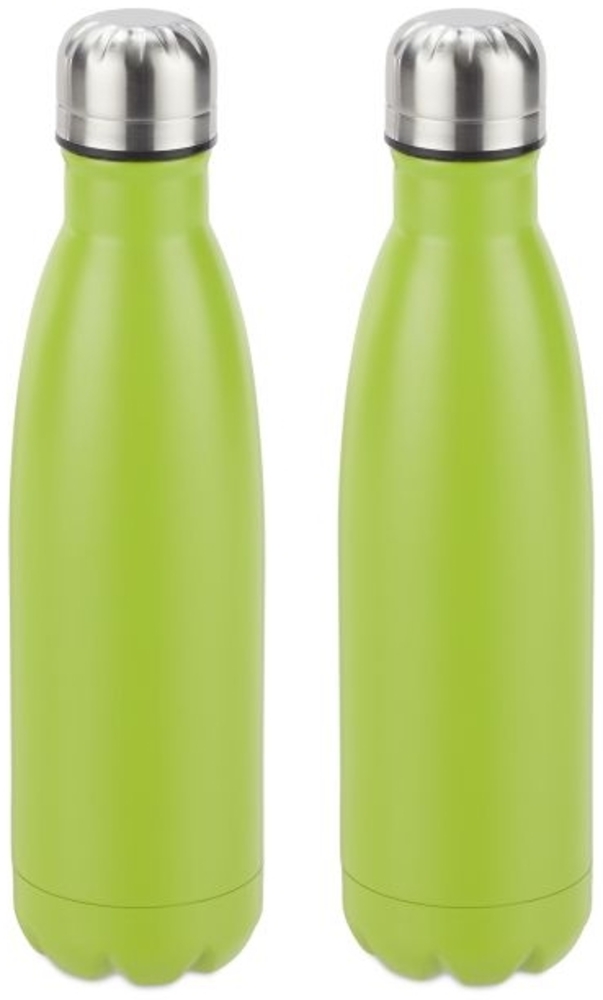 2 x Trinkflasche Edelstahl grün Bild 1