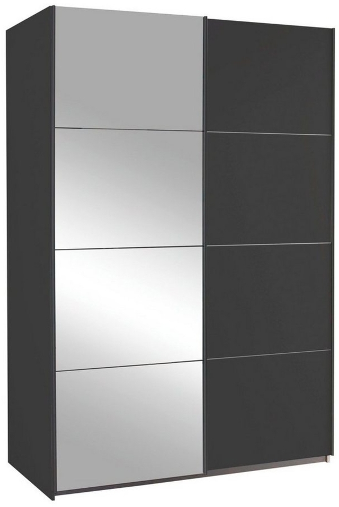 rauch Schwebetürenschrank QUADRA, Grau Metallic, B 136 cm x H 210 cm, mit Spiegel Bild 1