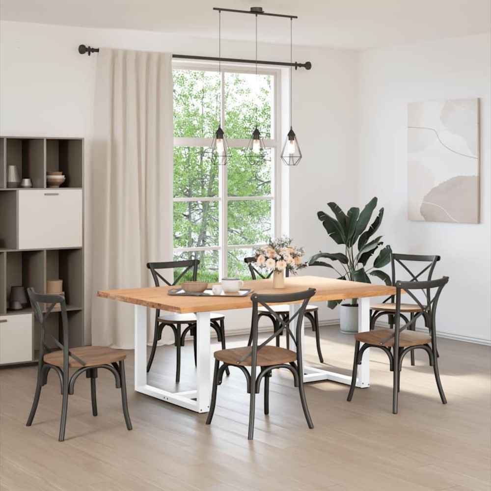 vidaXL Esstisch mit Baumkanten 200x120x74 cm Massivholz Eiche Rechteck 3305080 Bild 1