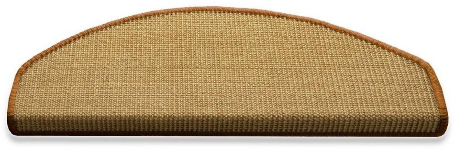 Karat Stufenmatte Rio Natur mit farbiger Kettelung, Stufenschutz, Treppenschutz, Halbrund, Höhe: 6 mm, 100% Sisal Bild 1