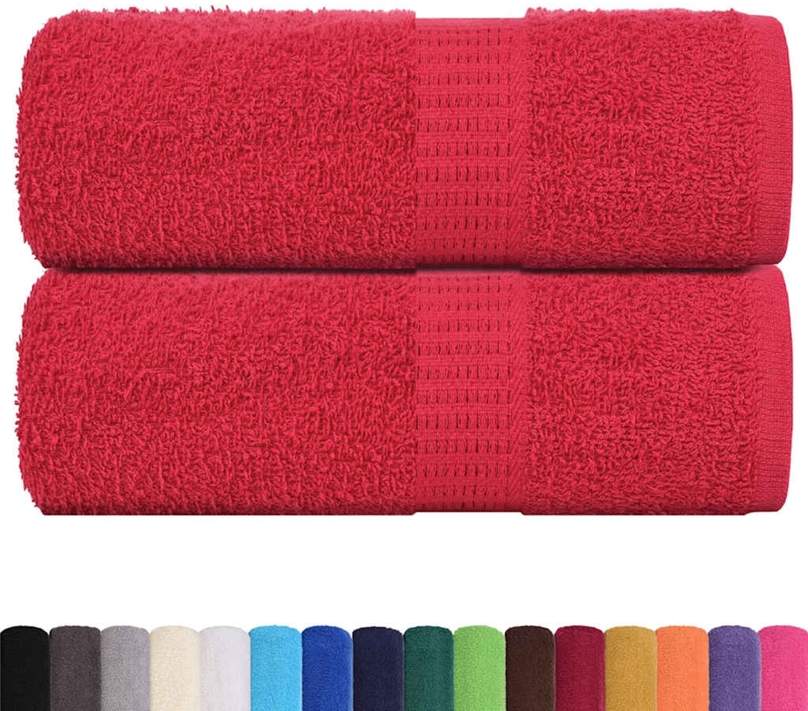 vidaXL Gästetücher 2 Stk. Rot 30x50 cm 360 g/m² 100% Baumwolle 136923 Bild 1