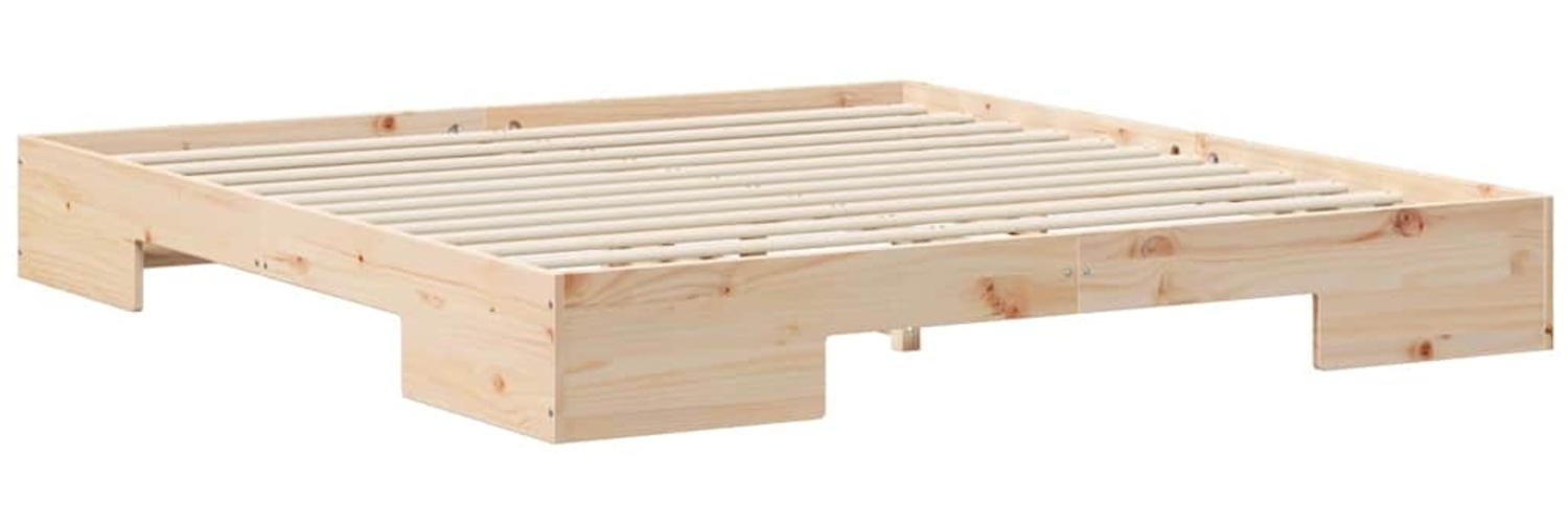 vidaXL Bodenbettgestell Braun 200 x 200 cm Massivholz Kiefer 873016 Bild 1
