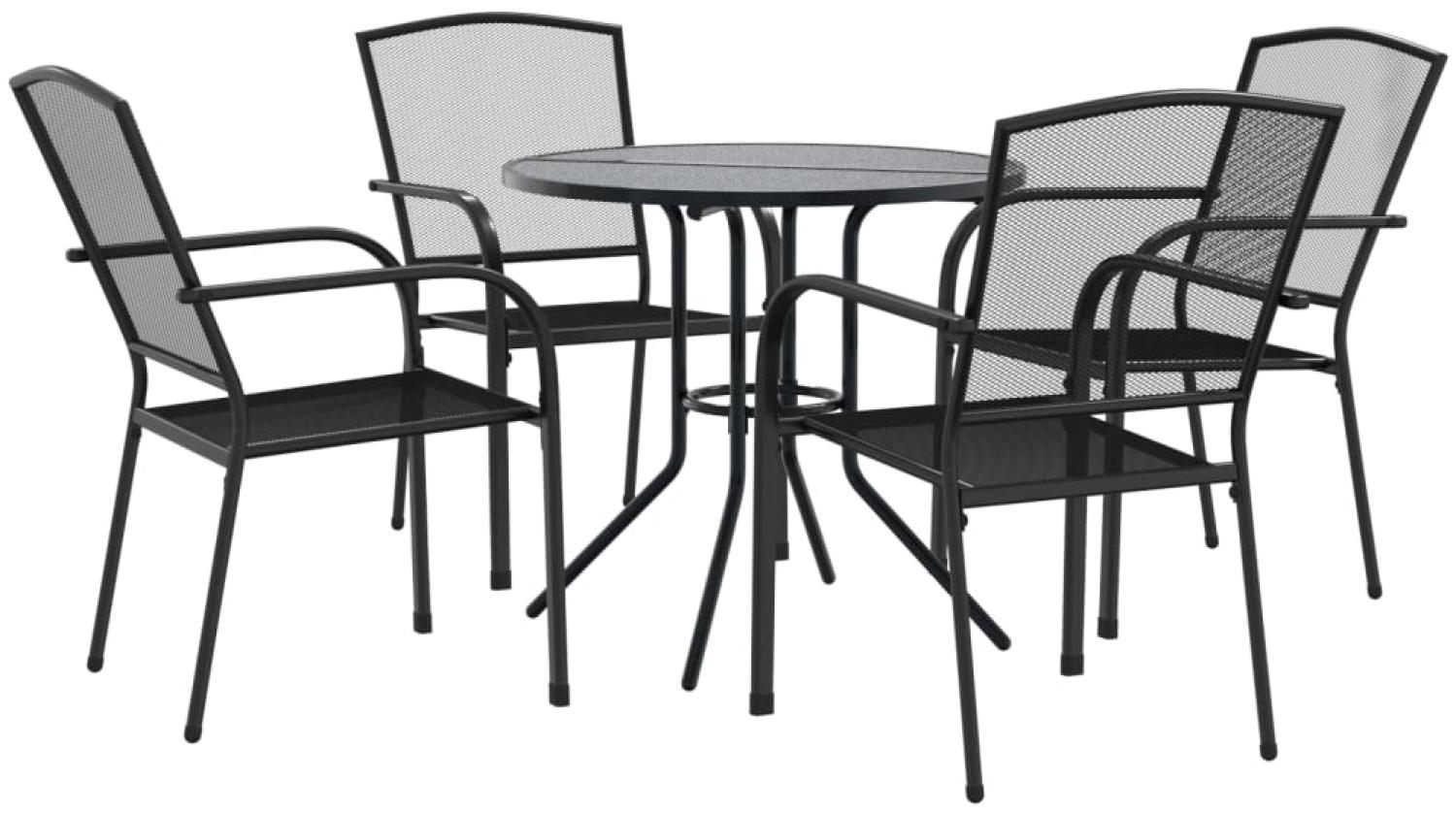 vidaXL Gartenstuhl-Set 5-tlg. Stapelbar Pulverbeschichteter Stahl 3283757 Bild 1