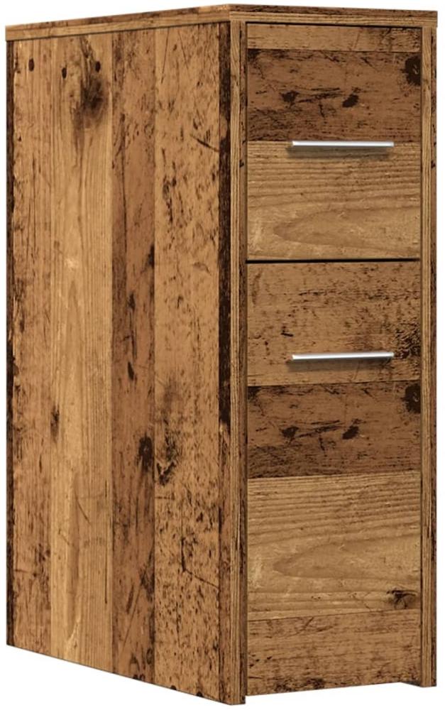 vidaXL Badschrank Schmal mit Rollen Altholz-Optik Holzwerkstoff 855284 Bild 1