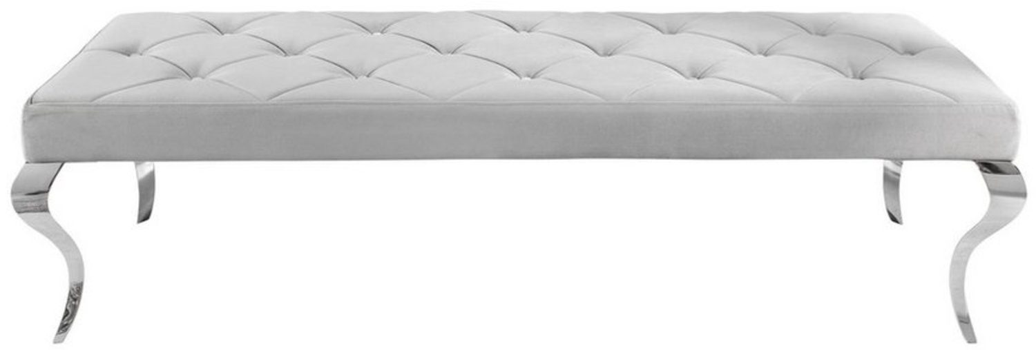 riess-ambiente Sitzbank MODERN BAROCK 172cm edel-grau / silber, mit Samt-Bezug Bild 1