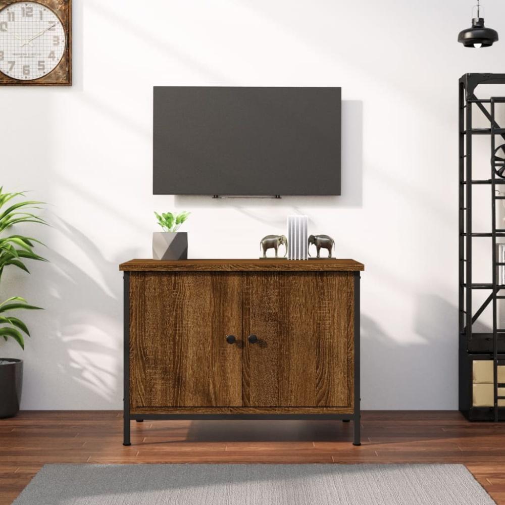 vidaXL TV-Schrank mit Türen Braun Eiche 60x35x45 cm Holzwerkstoff 826299 Bild 1