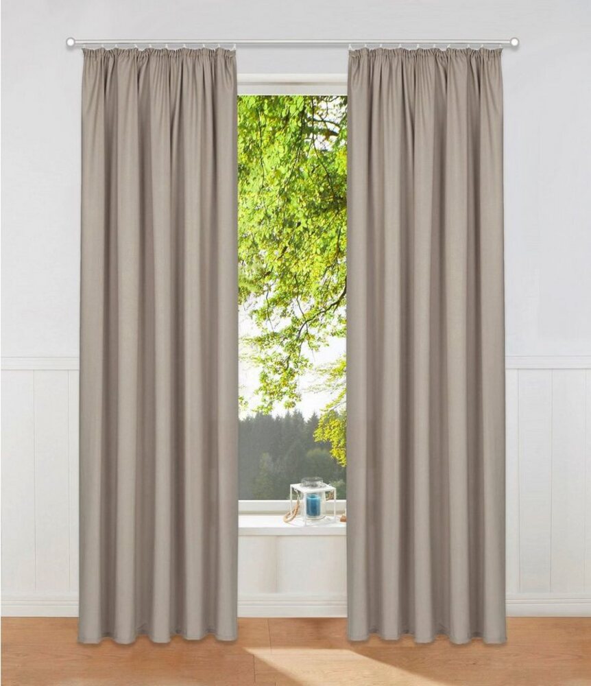 Bruno Banani Vorhang Lagan, Kräuselband (2 St), blickdicht, Polyester, 2-er Set, gewebt, Microfaser, versch. Größen, einfarbig, Bestseller Bild 1