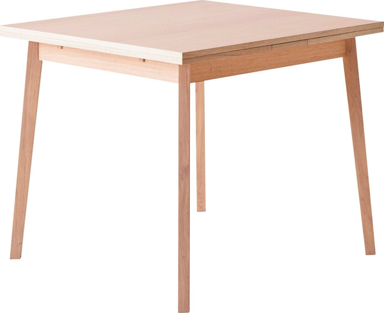 Hammel Furniture Esstisch Basic Single, schnell innenliegende Einlegeplatten ausziehbar, 90(164)x90 cm, Melamin / Massivholz, stabiler dänische Design Tisch Bild 1