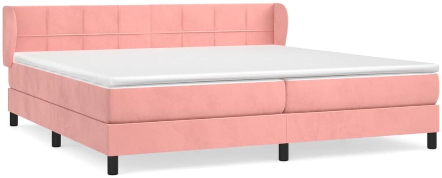 vidaXL Boxspringbett mit Matratze Rosa 200x200 cm Samt 3127516 Bild 1