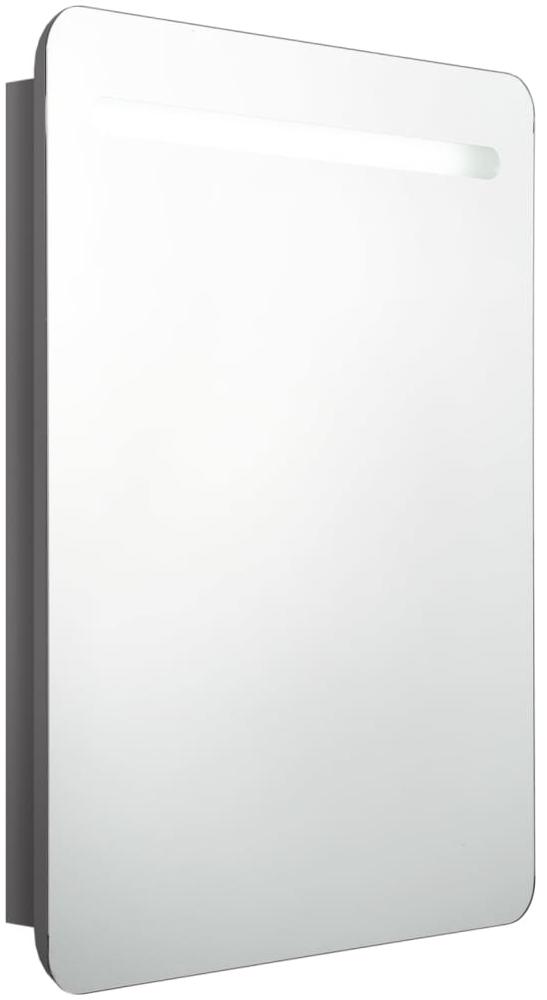 vidaXL LED-Bad-Spiegelschrank Glänzendes Grau 60x11x80 cm 326506 Bild 1