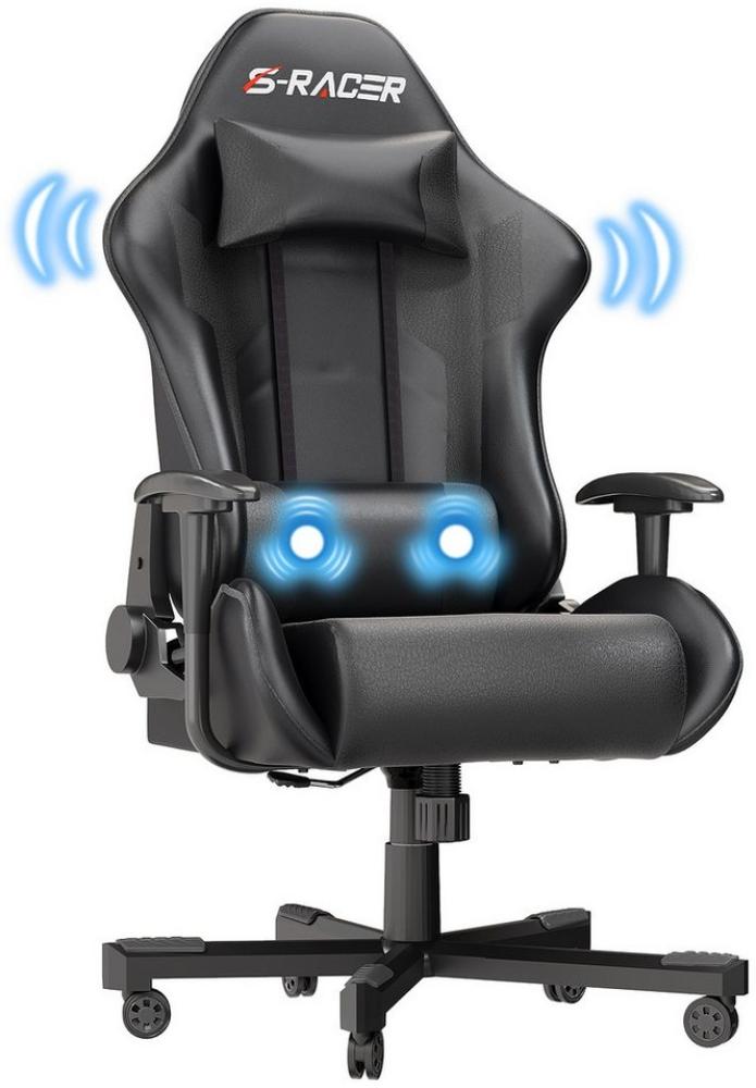 GUNJI Gaming-Stuhl Gaming Chair Ergonomisch höhenverstellbar 2-Punkt-Massage Bild 1