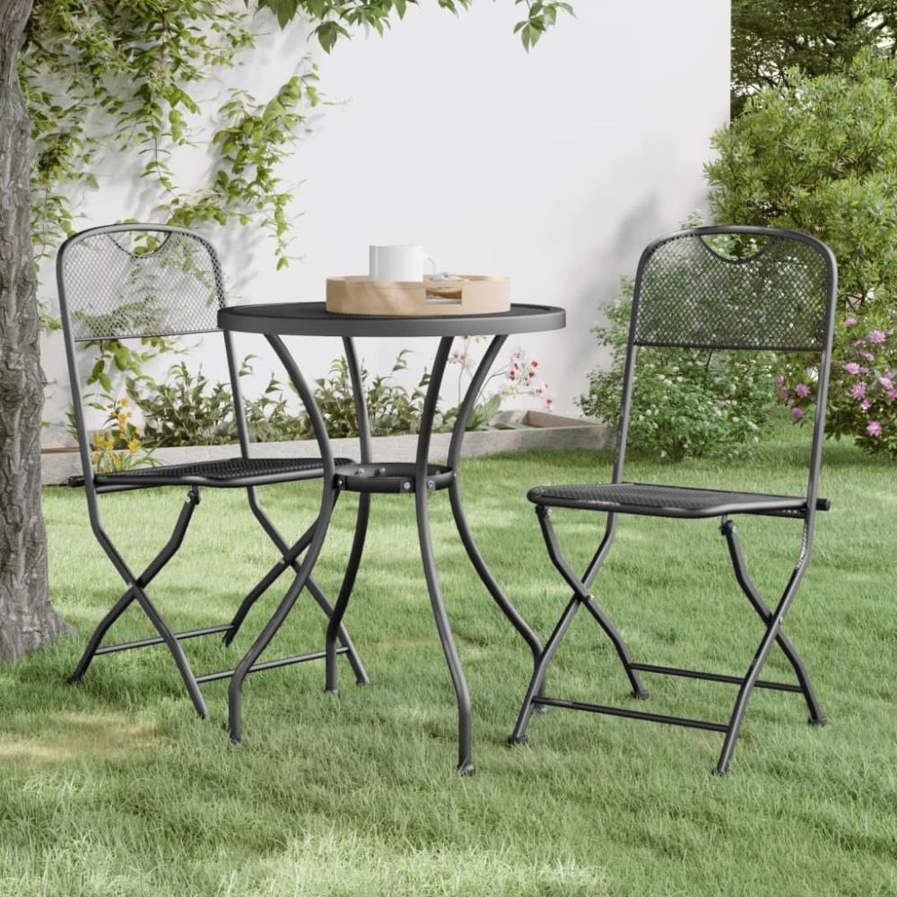 vidaXL Klappbare Gartenstühle 2 Stk. Streckgitter Anthrazit 317338 Bild 1