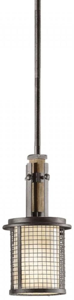 Pendelleuchte, Deckenlampe, Amboss Eisen Glas, D 15,2 cm Bild 1