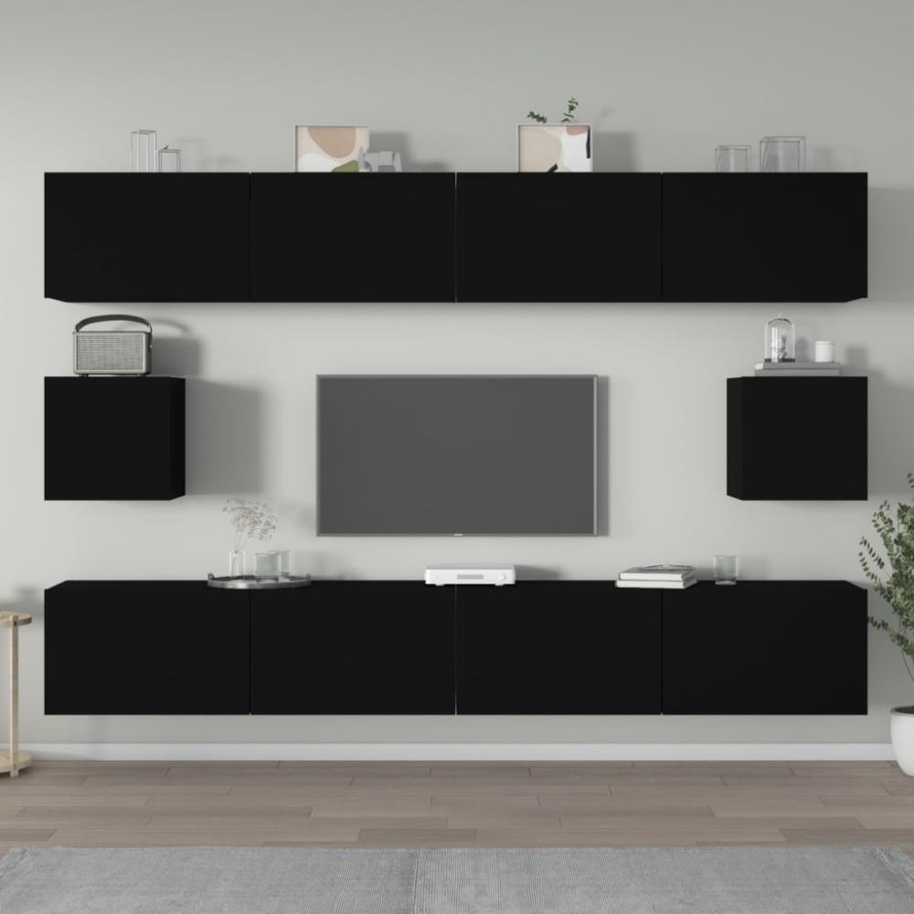 vidaXL 6-tlg. TV-Schrank-Set Schwarz Holzwerkstoff 3114367 Bild 1