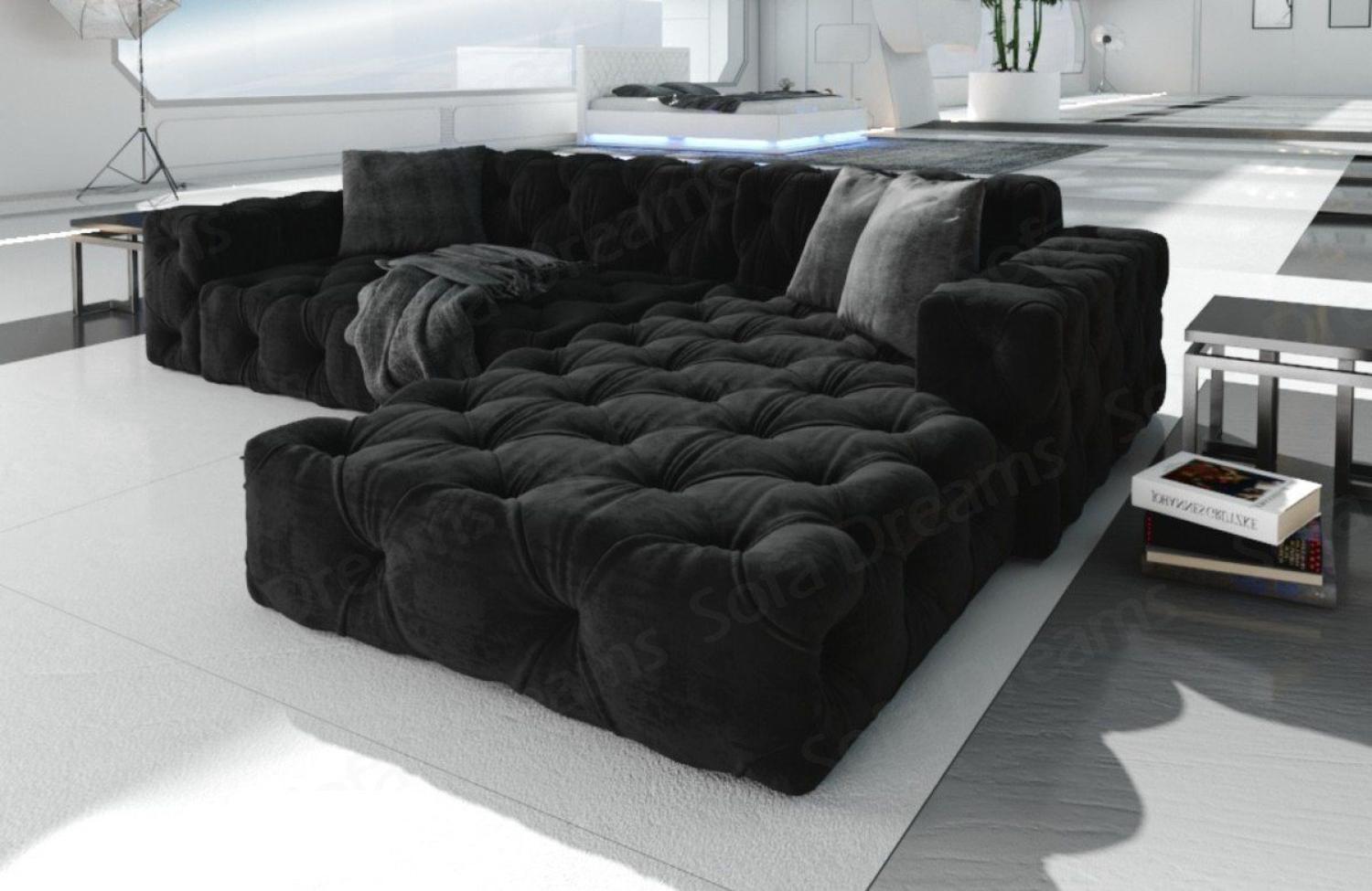 Sofa Dreams Ecksofa Polster Design Sofa Samtstoff Menorca L Form kurz Stoffsofa, Loungesofa Bild 1