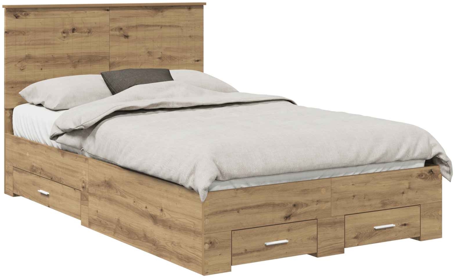 vidaXL Bettrahmen Artisan-Eiche 120x190 cm Holzwerkstoff 3411340 Bild 1