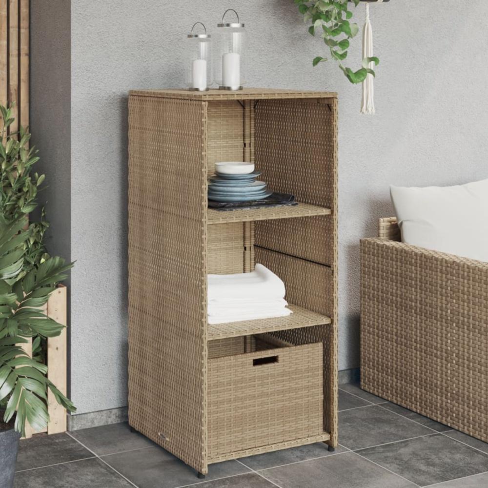 vidaXL Gartenschrank Grau 50x55x115 cm Poly Rattan Beige Bild 1