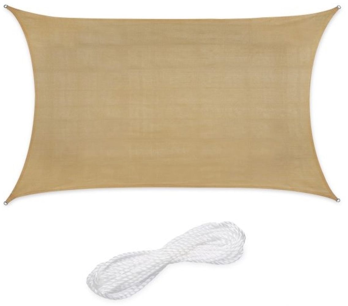 Rechteckiges Sonnensegel HDPE, Beige, 3x4 m Bild 1