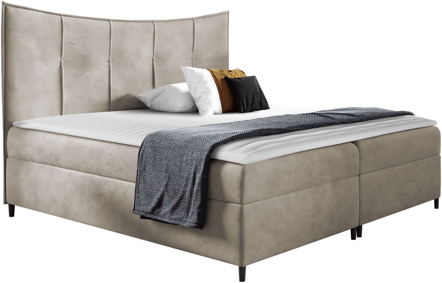 Boxspringbett 'Gaduno', Beige, 160 x 200 cm, ohne Fußende Bild 1