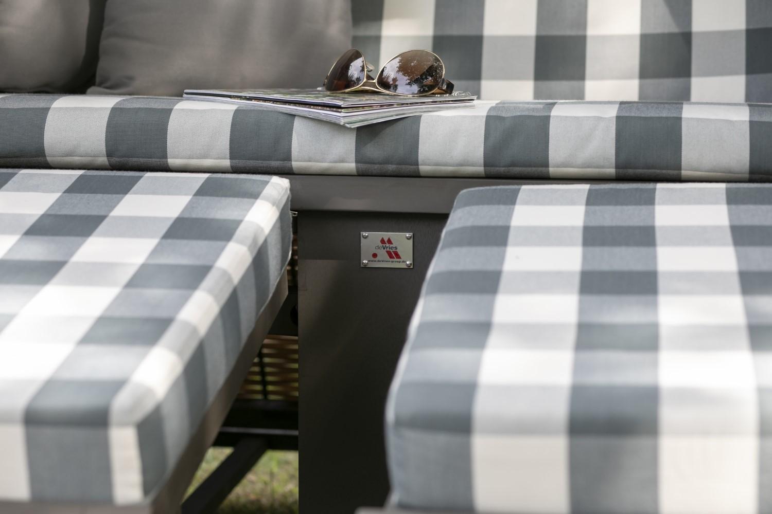 Strandkorb deVries PURE® Standard - PE grey - Dessin 478 - inkl. Schutzhülle Bild 1