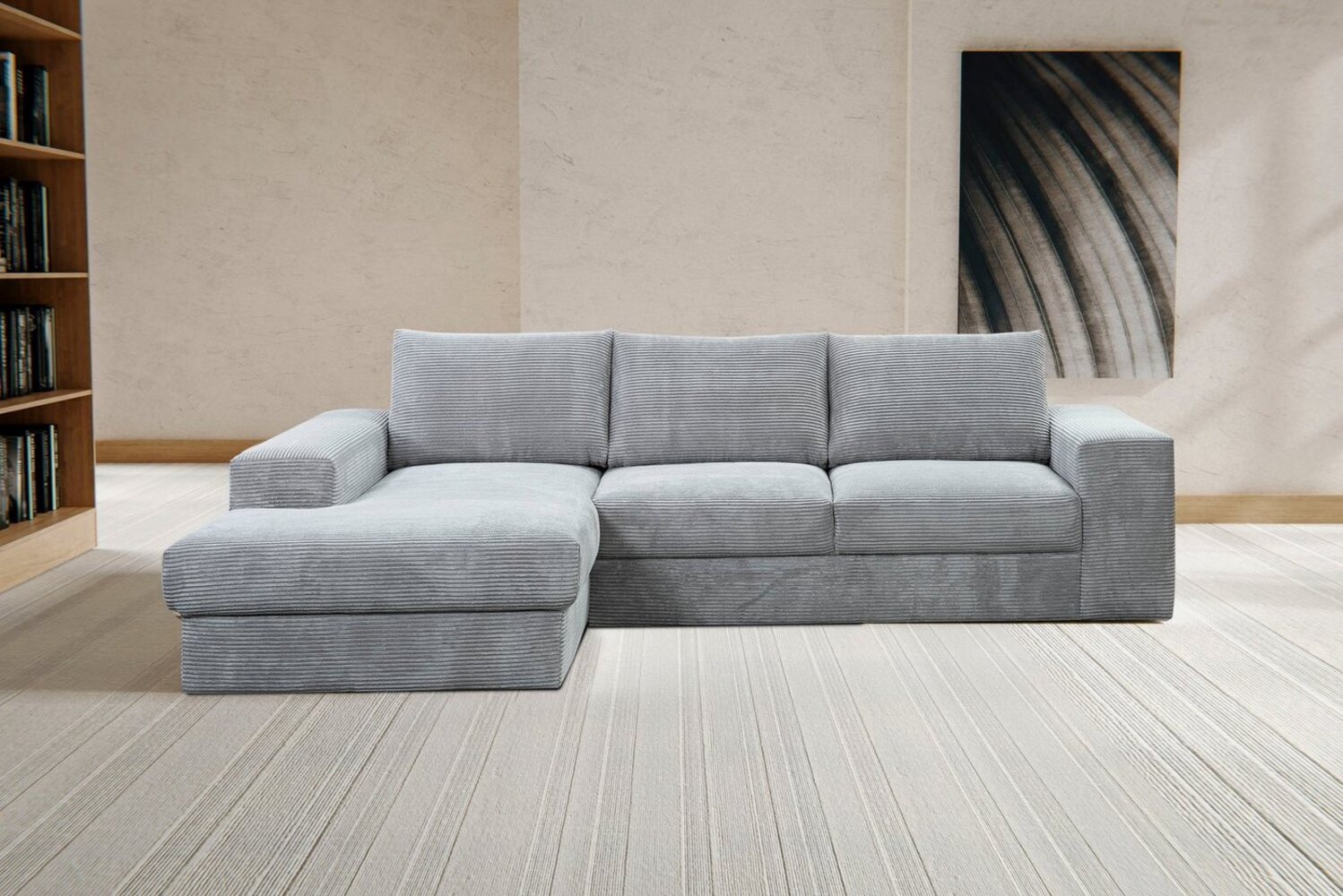 WERK2 Ecksofa Rozzana, Design Ecksofa mit hohem Komfort in trendig-weichem Cord & Breitcord Bild 1