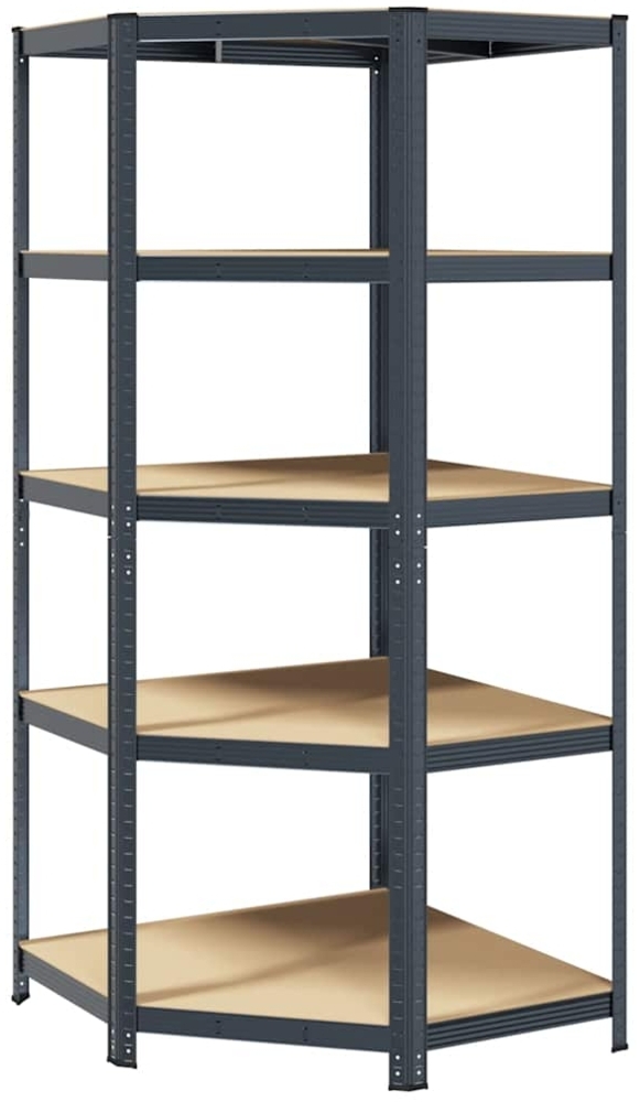 vidaXL Eckregal mit 5 Böden Anthrazit Stahl & Holzwerkstoff 4016965 Bild 1