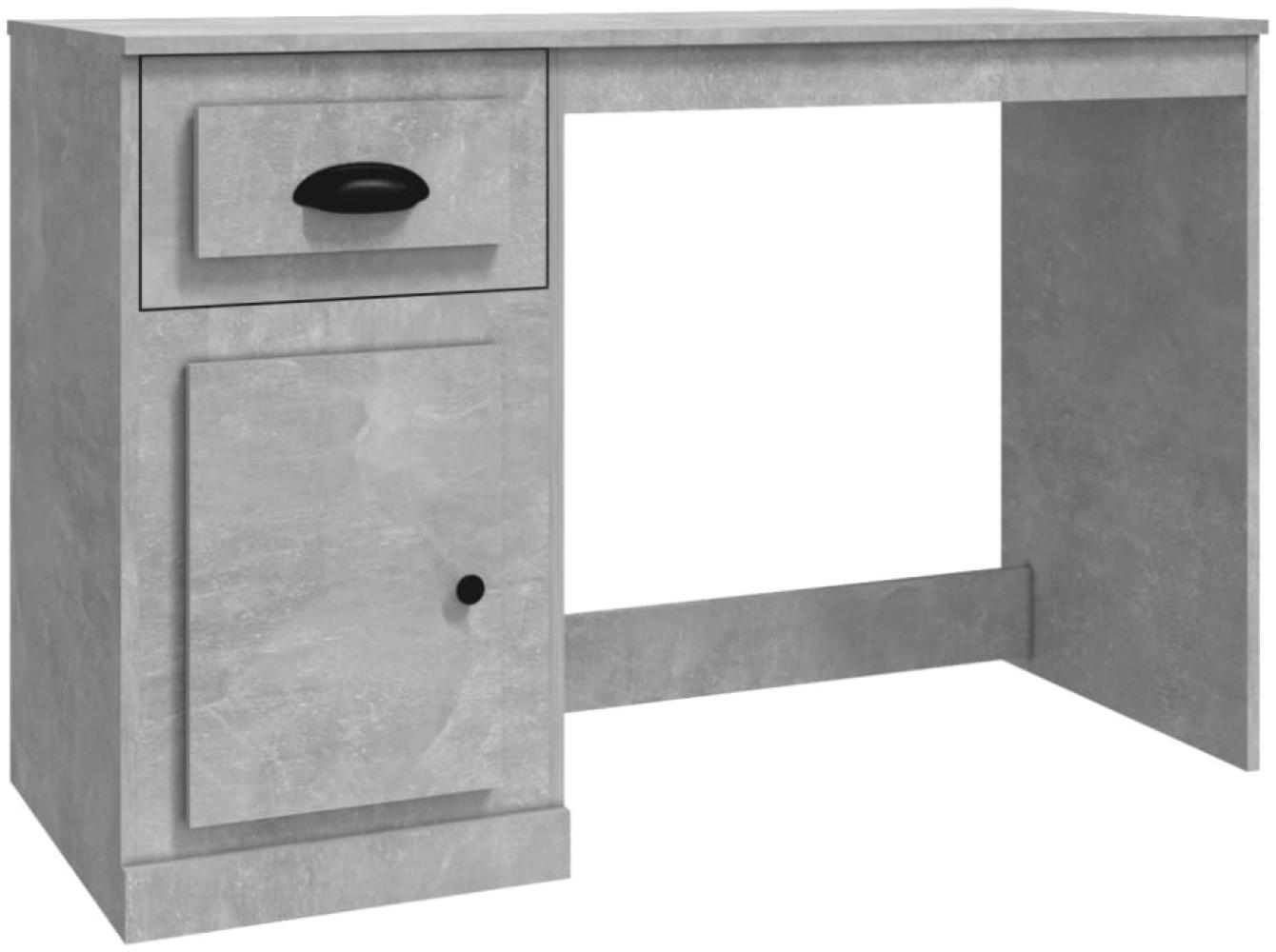 vidaXL Schreibtisch mit Schublade, Holzwerkstoff, 115x50x75 cm, Betongrau Bild 1