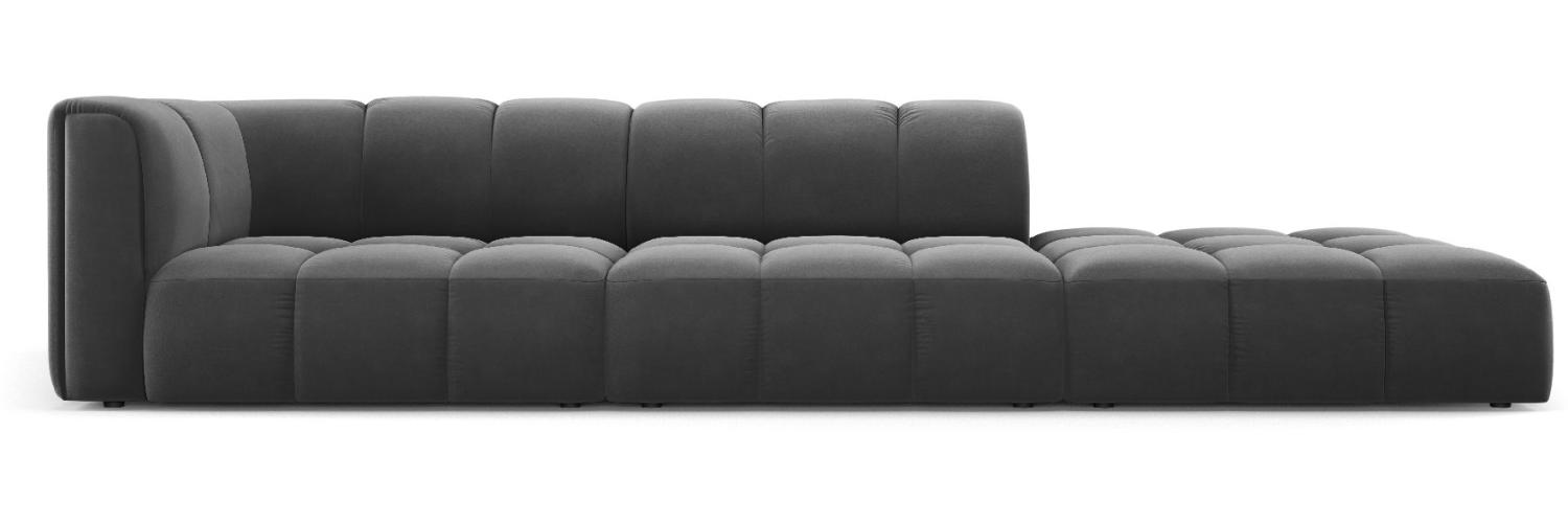 Micadoni Modulares Sofa Serena 4-Sitzer offene Seite Rechts Samtstoff Grau Bild 1