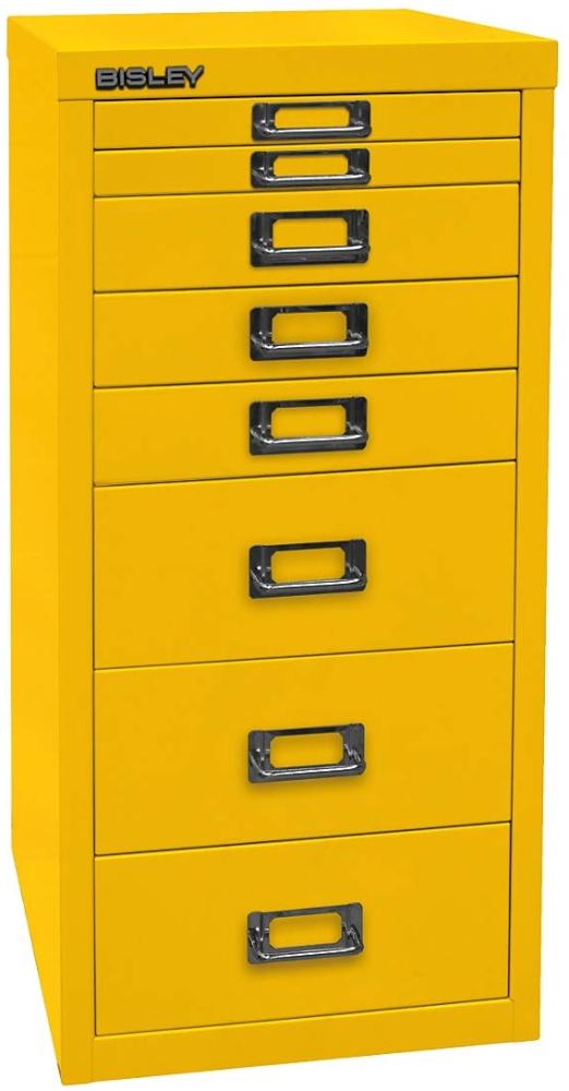 BISLEY MultiDrawer, 29er Serie, DIN A4, 8 Schubladen, Metall, 641 Zinkgelb, 38x27. 9x59 cm Bild 1