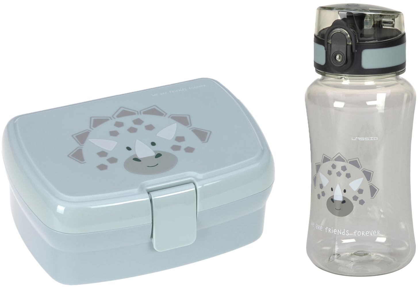 Lässig About Friends Lunchset Brotdose & Trinkflasche Dino grün Bild 1