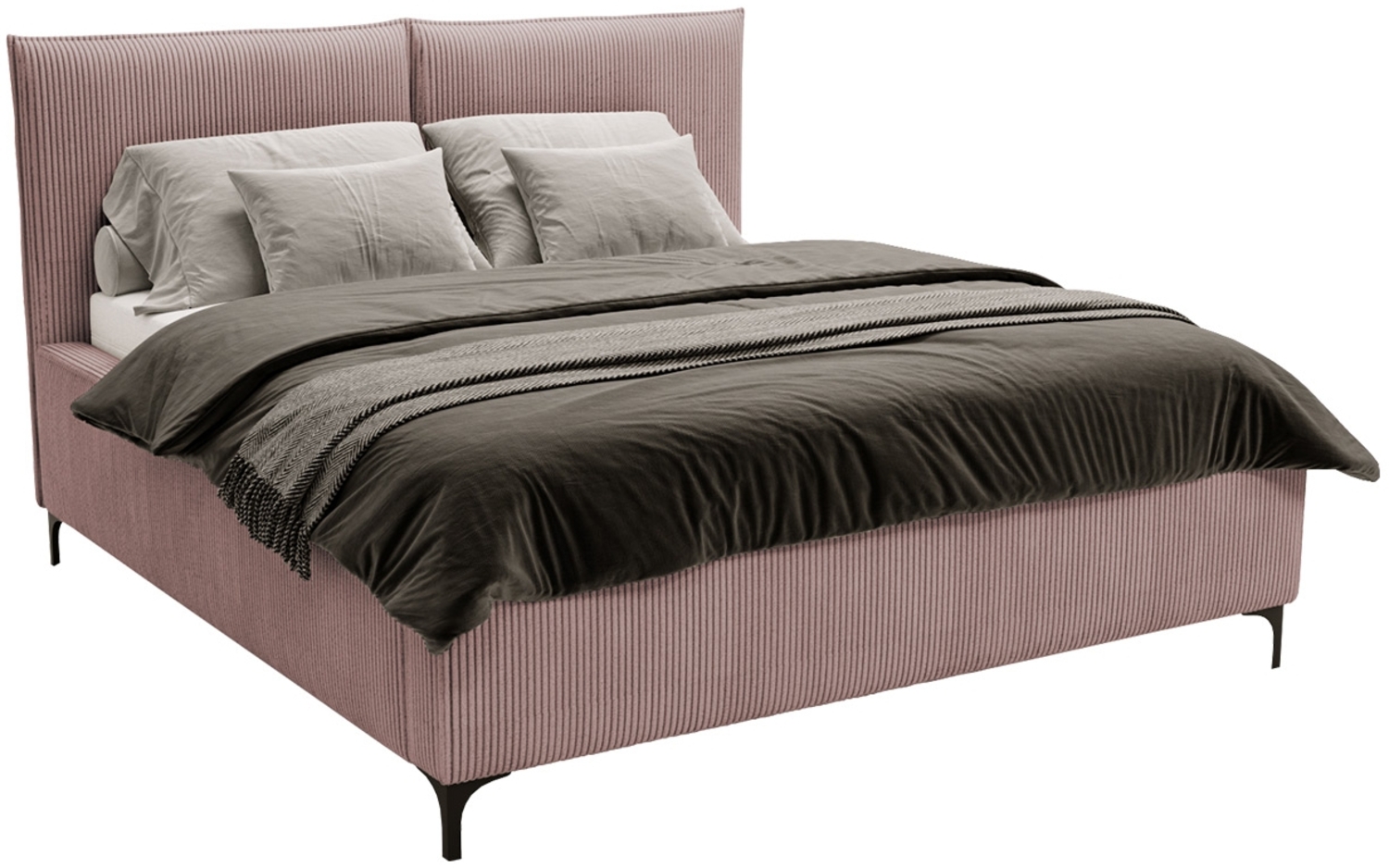 Polsterbett Leon Cord (Farbe: Poso 27, Größe: 200x200 cm) Bild 1