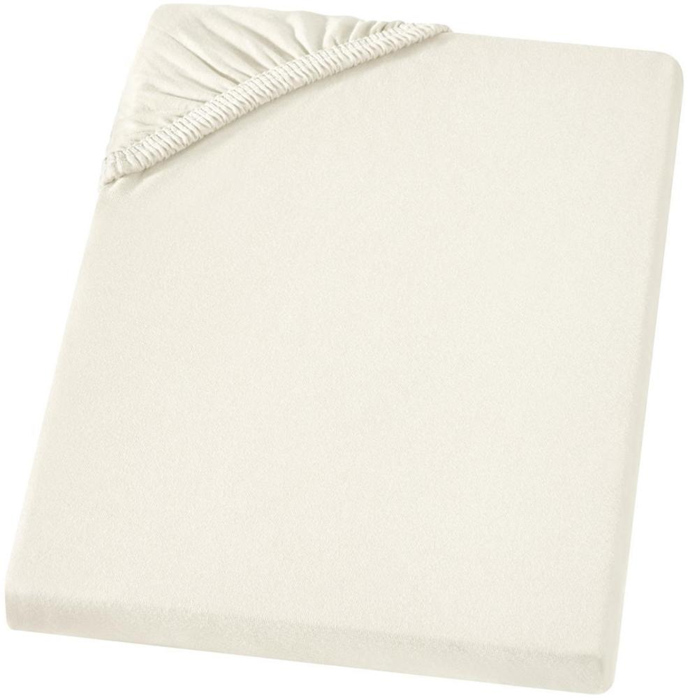 Carpe Sonno Feinjersey Bettlaken aus 100% Baumwolle, Creme, 180-200 x 200 cm Bild 1