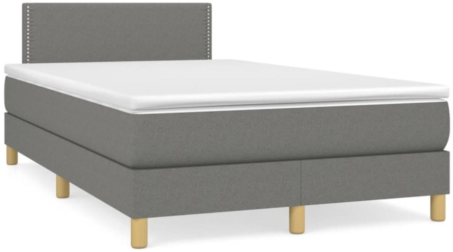 vidaXL Boxspringbett mit Matratze Dunkelgrau 120x190 cm Stoff 3269766 Bild 1