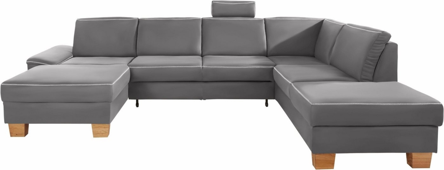 exxpo - sofa fashion Wohnlandschaft Croma, hochwertige Detailverarbeitung, mit aktueller Kontrastnaht, bequem, wahlweise mit Bettfunktion und Bettkasten, U-Form Bild 1