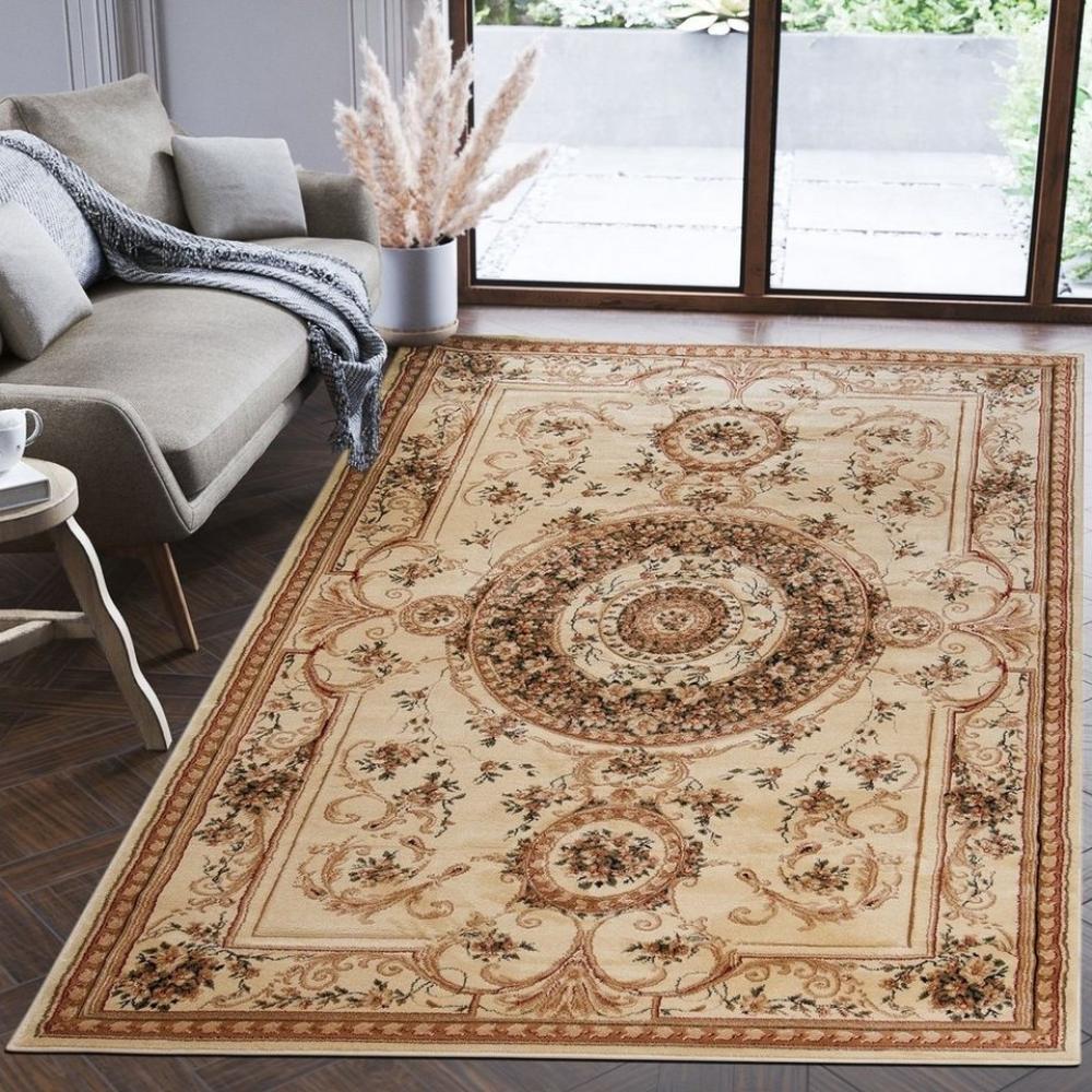 Mazovia Orientteppich Oriente Teppich - Traditioneller Teppich Orient Beige, 60 x 100 cm, Geeignet für Fußbodenheizung, Pflegeleicht, Wohnzimmerteppich Bild 1