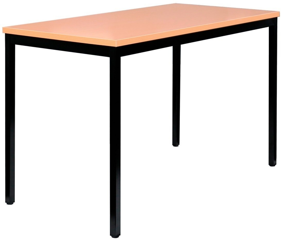 Schreibtisch Profi Besprechungstisch Büromöbel Verkaufstisch Computertisch 160x60 cm RAL 9005 Schwarz/Buche Dekor 331071 Bild 1