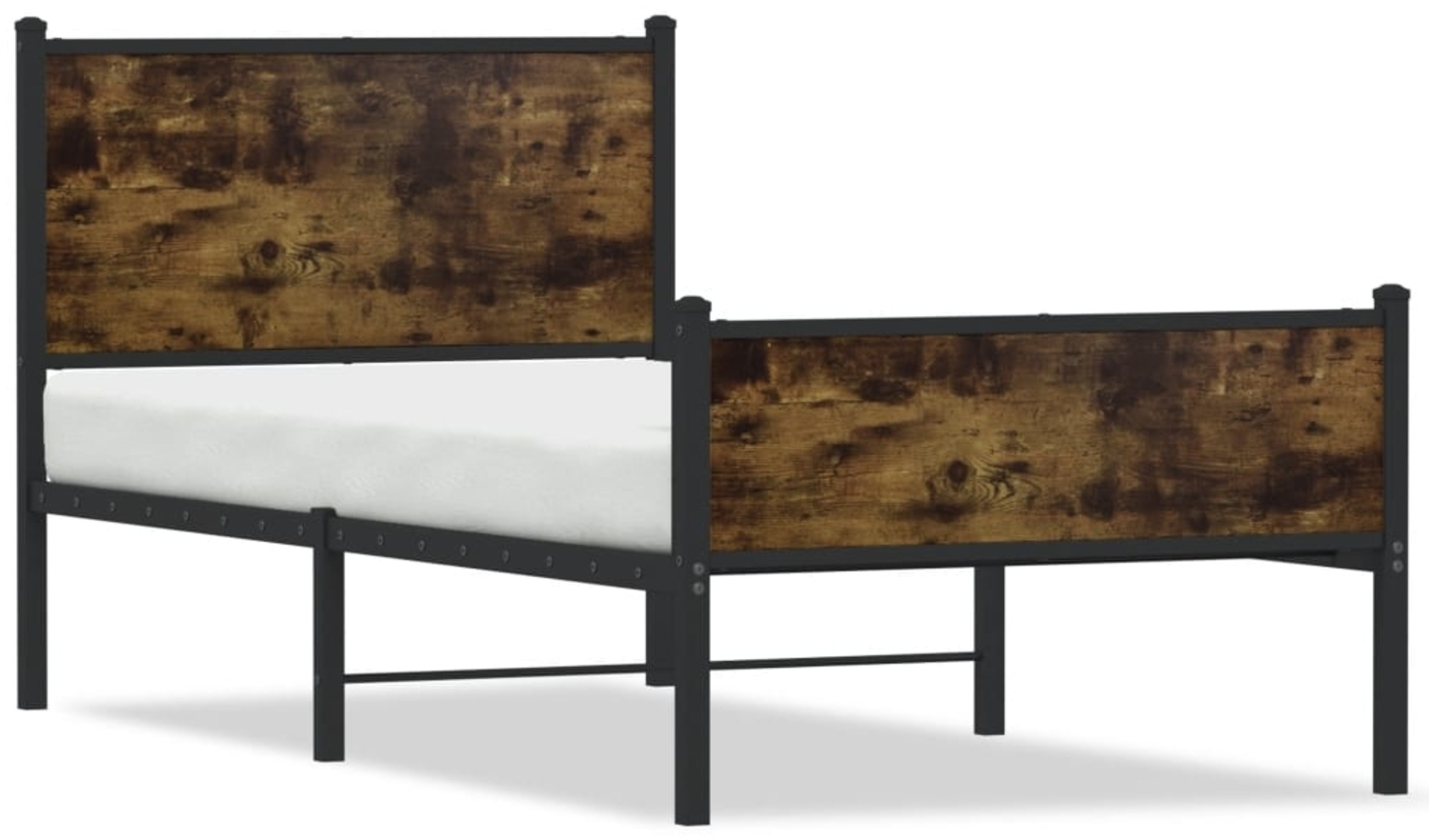 vidaXL Metallbett ohne Matratze Räuchereiche 90x190 cm 4007842 Bild 1