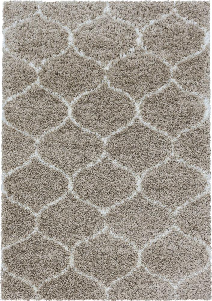 Hochflor Teppich Serena rechteckig - 140x200 cm - Beige Bild 1