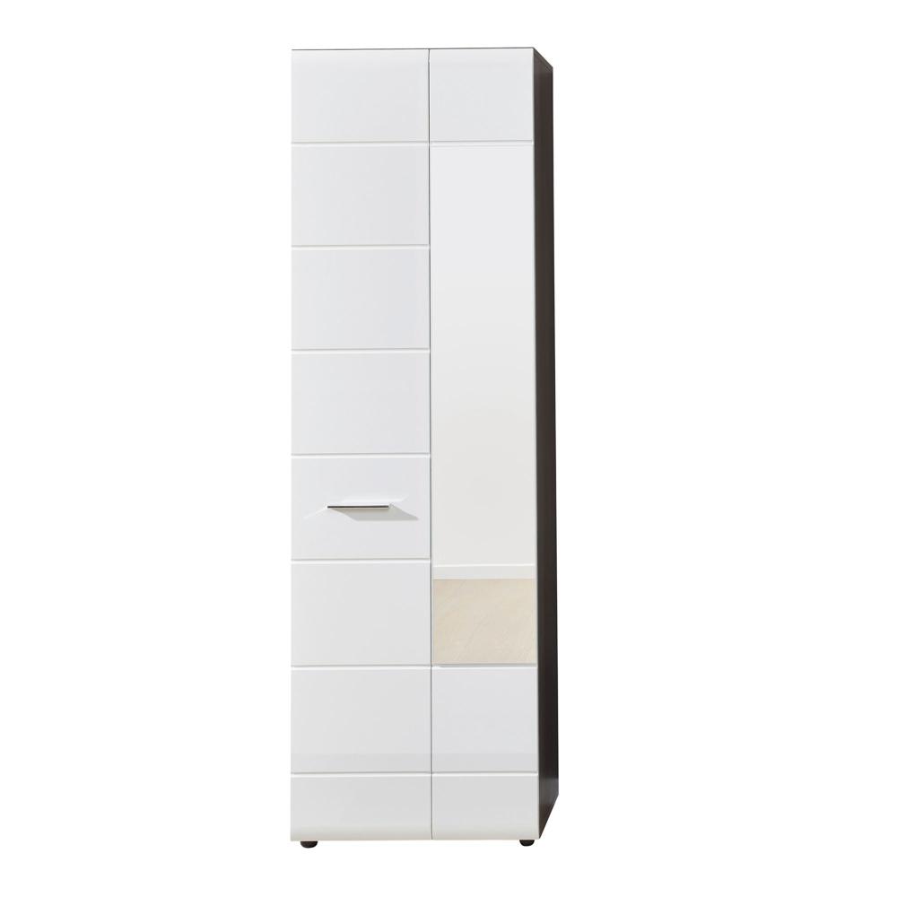 Garderobenschrank Line Hochglanz weiß Sardegna grau 60 x 191 cm Bild 1