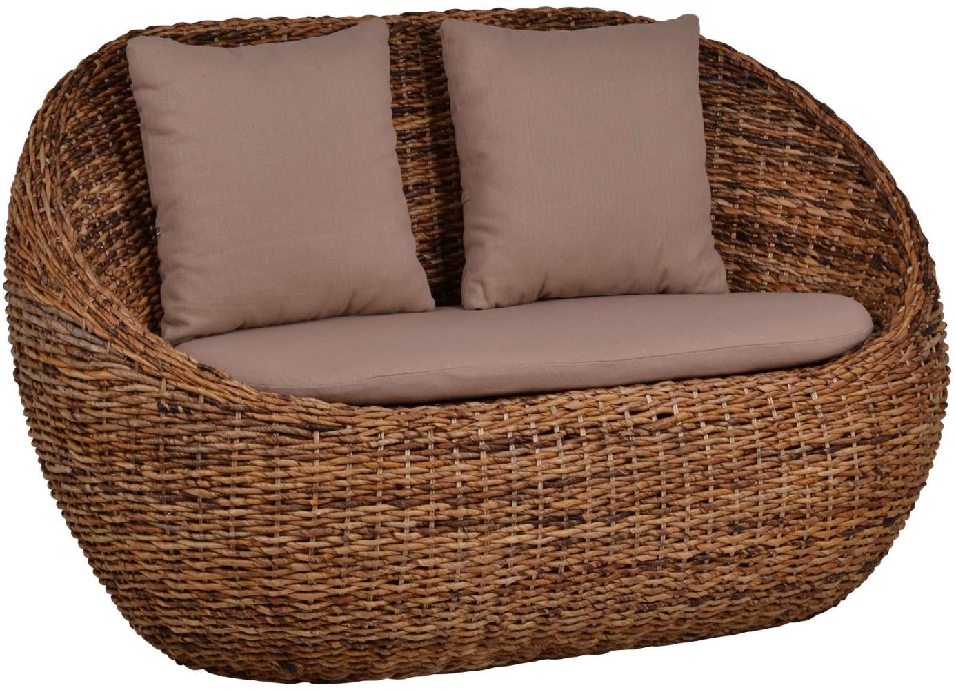 MiaMöbel Rattansofa 'Haruna' 2-Sitzer 100% Baumwolle, Bananenblatt-Geflecht Modern Bild 1