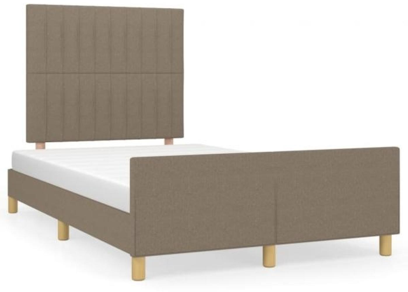 vidaXL Polsterbett mit Kopfteil Stoff Taupe 120 x 200 cm Bild 1